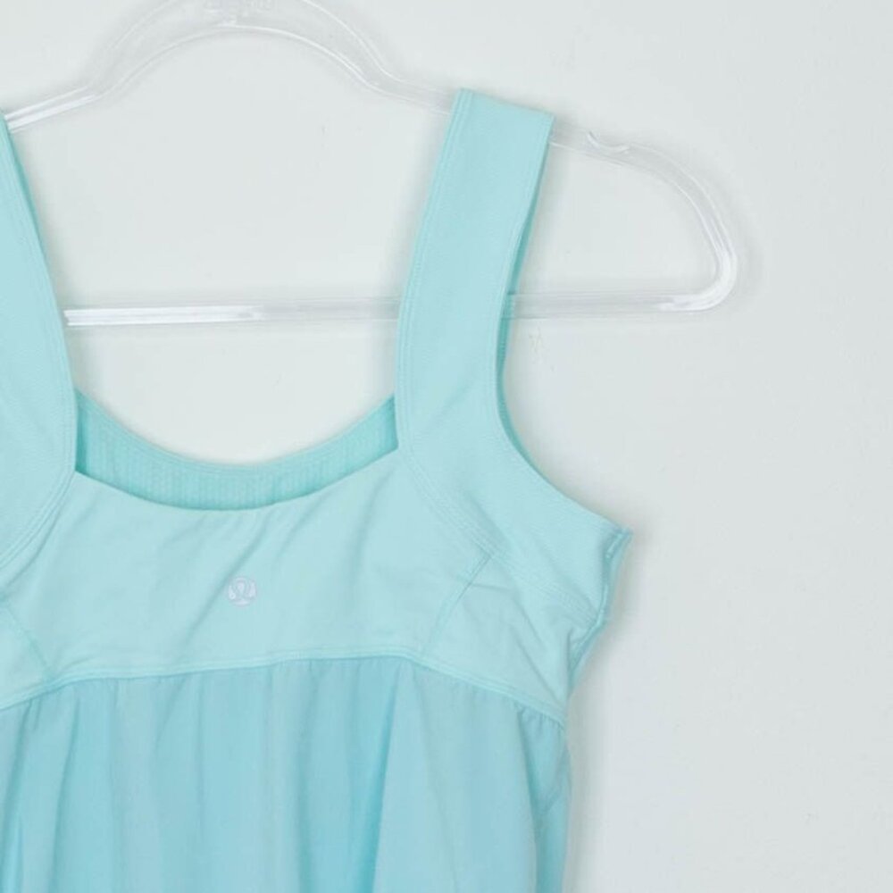 Lululemon Womens Run: Ta Ta Topper Tank Top Size 6 Aquamarine Running Workout‎ - Picture 6 of 8